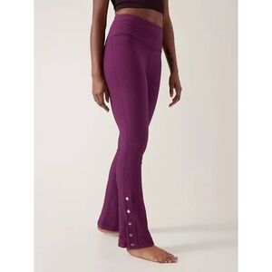 Athleta Elation Rib Snap Pants in Purple, Large Tall (W5)